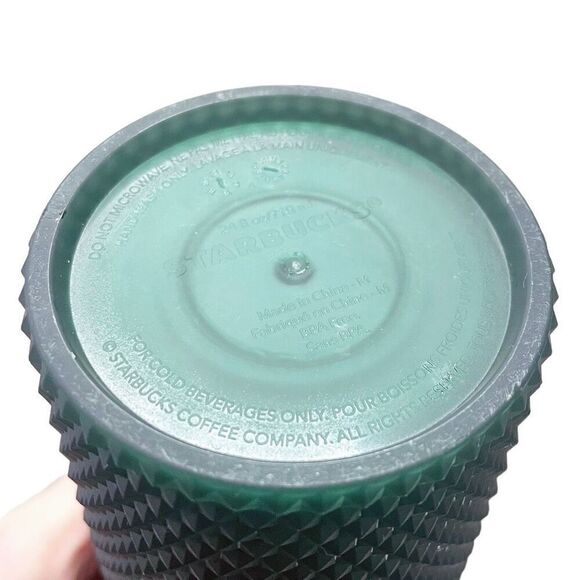 Starbucks Jelly Studded Matte Dark Green Honeycomb Tumbler with Straw - Picture 3 of 4